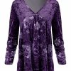 Lily | Purple & Lavender Floral Velvet Tunic - Plus