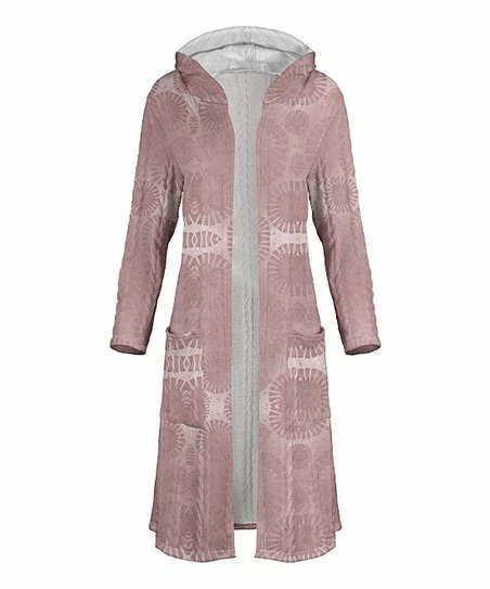 Lily | Rose & White Abstract Pocket Hooded Duster - Women 1 Lily | Rose & White Abstract Pocket Hooded Duster - Women