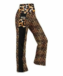 Lily | Black & Orange Leopard Pocket Yoga Pants - Women