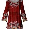 Lily | Red & Blue Floral Plaid Tunic - Women