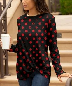 Lily | Black & Red Polka Dot Tunic - Women