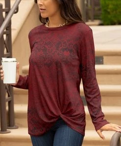 Lily | Red & Beige Abstract Tunic - Plus