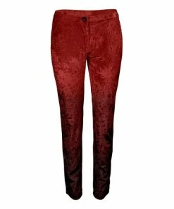 Lily | Red & Dark Red Ombré Velvet Skinny Pants - Women