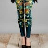 Lily | Teal & Yellow Floral Leggings - Women