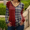 Lily | Red & Blue Plaid V-Neck Tunic - Plus