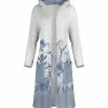 Lily | Blue & White Floral Longline Hooded Duster - Plus
