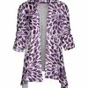 Lily | Purple & Lavender Abstract Teardrops Sidetail Open Cardigan - Women