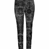 Lily | Gray & Black Medallion Velvet Skinny Pants - Women
