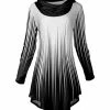 Lily | White & Black Stripe Cowl Neck Curved-Hem Tunic - Plus