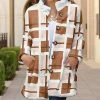 Lily | Brown & White Plaid Pocket Button-Up Coat - Women