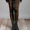 Lily | Black & Brown Plaid Leggings - Women