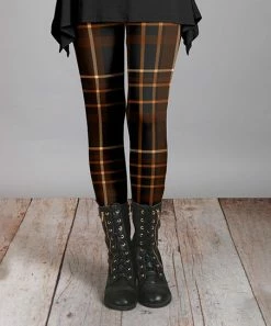 Lily | Black & Brown Plaid Leggings - Women