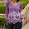 Lily | Purple & White Geometric V-Neck Tunic - Plus