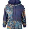 Lily | Navy & Orange Paisley Floral Chest-Pocket Hoodie - Women