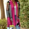 Lily | Pink Abstract Pocket Shawl-Collar Cardigan - Women