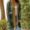 Lily | Green & Gold Camo Pocket Shawl-Collar Cardigan - Women