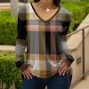 Lily | Black & Brown Plaid Long-Sleeve V-Neck Tunic - Women