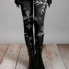 Lily | Black & White Snowflake Leggings - Women