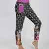 Lily | Black & Lavender Teacup Polka Dot Pocket High-Waist Leggings - Women