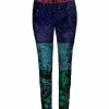 Lily | Teal & Blue Floral Velvet Leggings - Plus