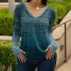 Lily | Teal & Black Ombré V-Neck Tunic - Women & Plus