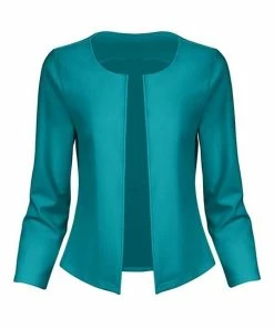 Lily | Turquoise Open Blazer - Plus