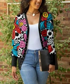 Lily | Black & Multicolor Floral Button-Up Cardigan - Plus