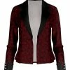 Lily | Black & Red Abstract Open Blazer - Plus