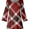 Lily | Red & White Plaid Scoop Neck Tunic - Plus