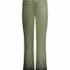 Lily | Olive & Black Abstract-Trim Pull-On Pants - Women