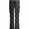 Lily | Black & Gray Geometric Pull-On Pants - Women