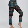 Lily | Teal & Black Geometric Pocket Leggings - Plus