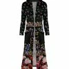 Lily | Black & Pink Floral Leopard Hooded Pocket Open Duster - Women