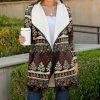 Lily | Black & Brown Fair Isle Teddy Sherpa Cardigan - Plus