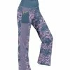 Lily | Blue & Lavender Floral Pocket Yoga Pants - Women