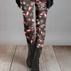 Lily | Gray & Red Snowflake & Candy Cane Leggings - Women