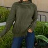 Lily | Olive Mock Neck Sweater - Women