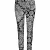 Lily | Black & White Floral Velvet Pants - Women
