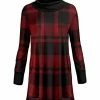 Lily | Black & Red Plaid Turtleneck Tunic - Women