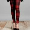 Lily | Black & Red Plaid Leggings - Plus