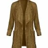 Lily | Gold Pocket Velvet Open Cardigan - Plus