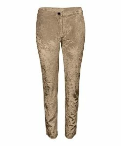Lily | Beige Velvet Leggings - Women