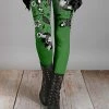 Lily | Green & Black Floral Leggings - Women