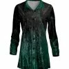 Lily | Black & Green Ombré Velvet Button-Up - Plus