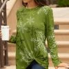 Lily | Green & White Snowflake Long-Sleeve Twist-Hem Tunic - Women