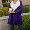 Lily | Purple BlueSherpa-Lined Coat - Plus