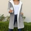 Lily | White & Gray Ombré Fleece-Lined Hooded Coat - Women