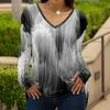 Lily | White & Gray Abstract V-Neck Tunic - Women