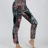 Lily | Blue & Red Abstract Floral Patchwork Pocket Leggings - Women
