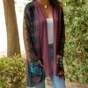 Lily | Mauve Arabesque Pocket Open Cardigan - Plus